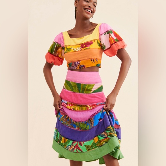 FARM Rio Rainbow Mixed Tiered skirt - Picture 4 of 11